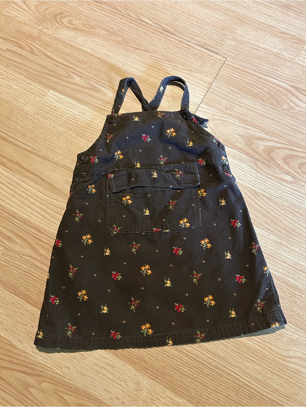 Vintage Gymboree Brown Floral Corduroy Dress Youth Medium 3-4 Yeas Old